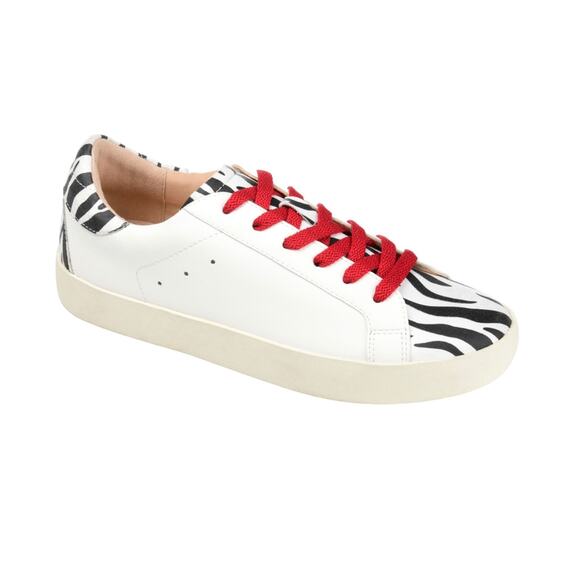 Journee Collection Shoes - Journee Collection Erica Womens Size 10 Sneakers White Vegan Leather Zebra New
